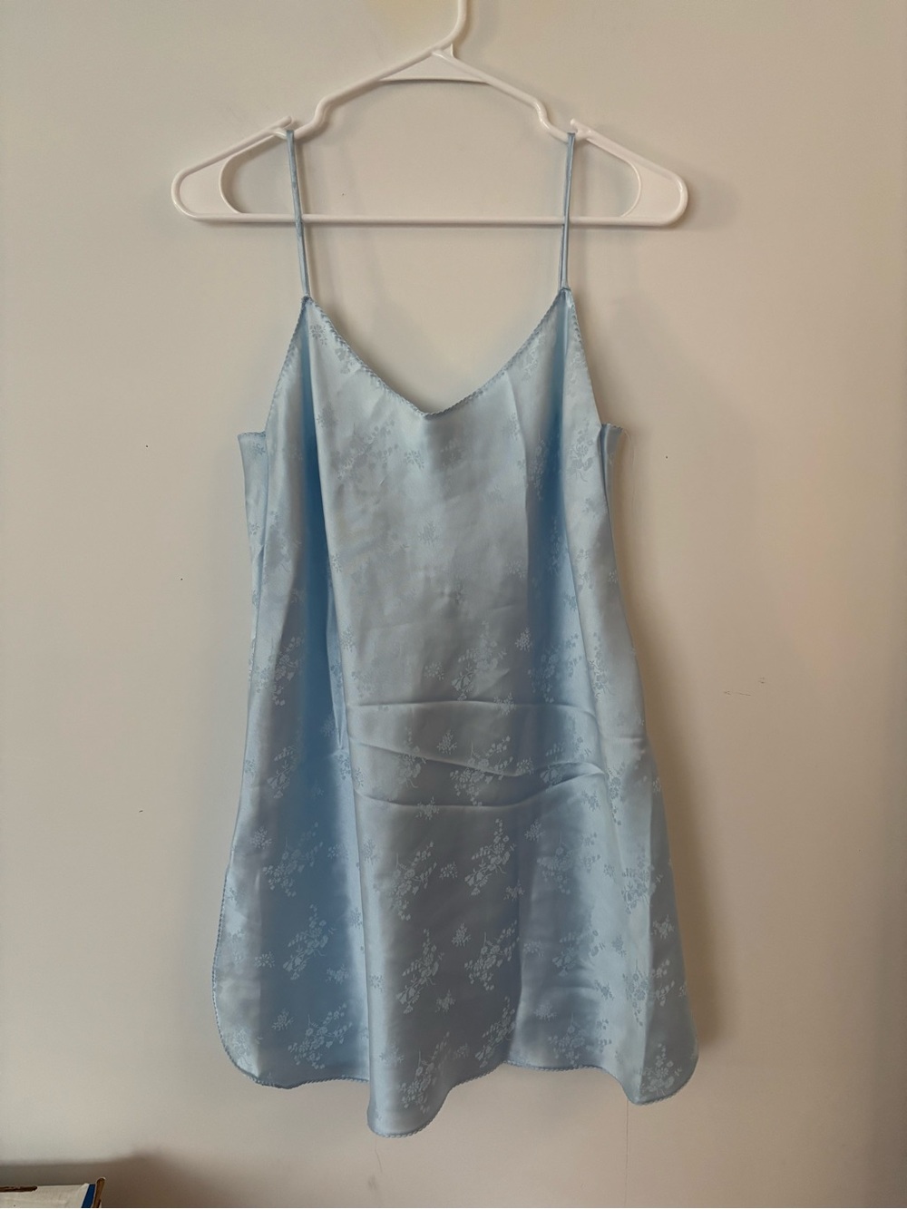 california dynasty vintage light blue floral silk wendy darling slip dress 🩵
